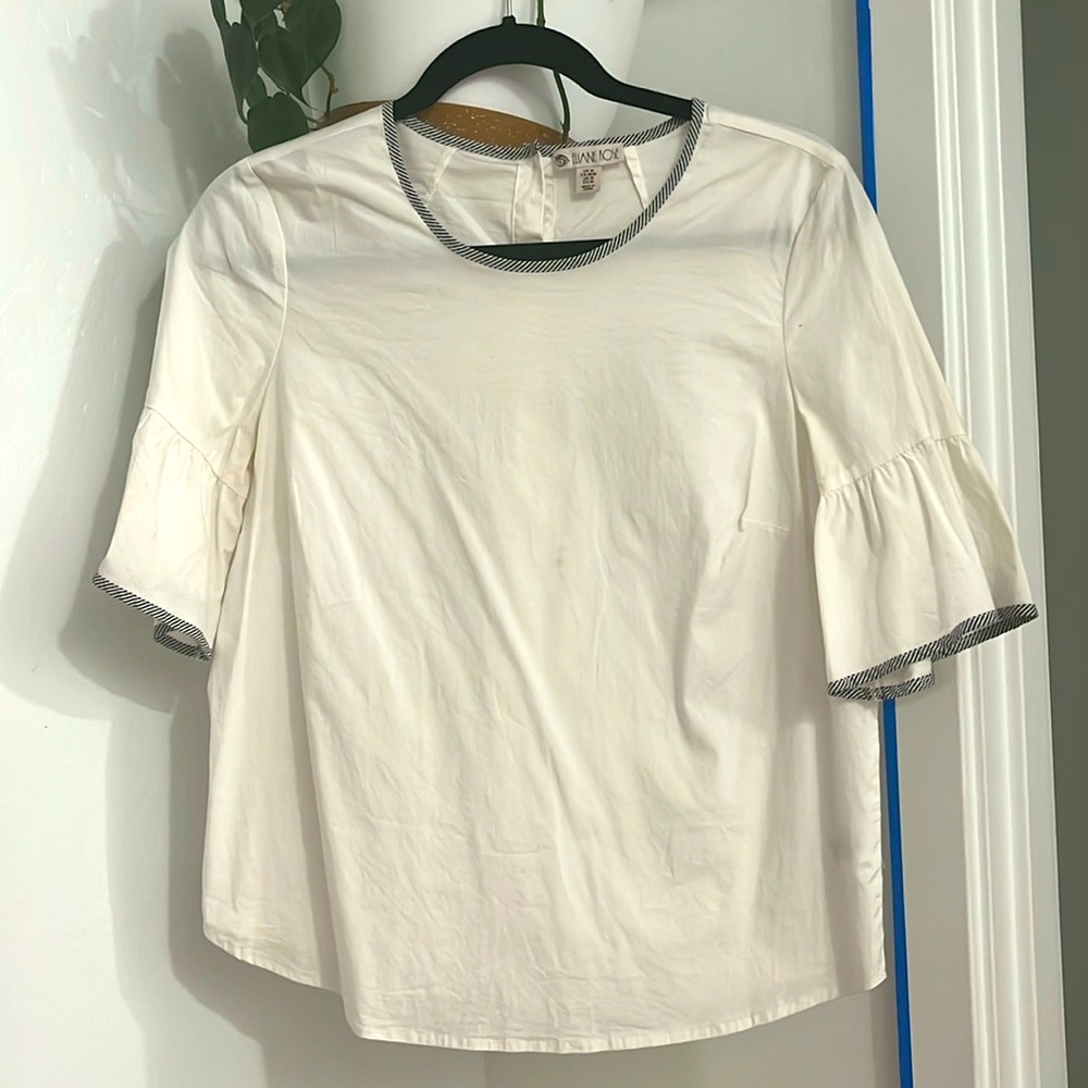White cotton poplin top